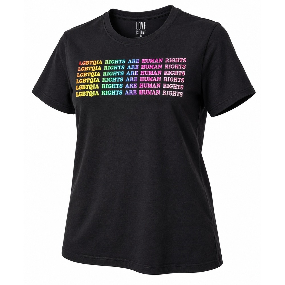 Love Is Love Graphic Tee Men M Black‎ Rainbow Pride Indie Streetwear 2000s